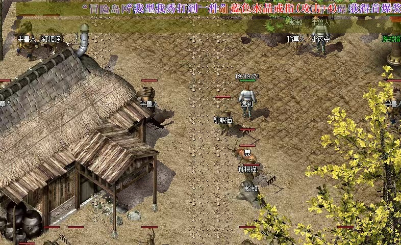 传奇打宝 猪洞七层白野猪卡位实战界面